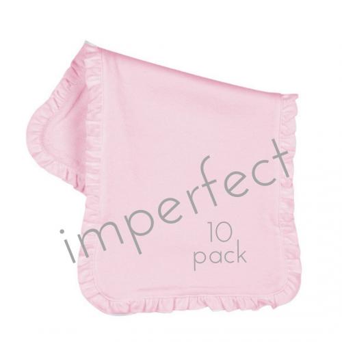 IMPERFECT  Blank Infant Baby Burp- Ruffle 10 Pack